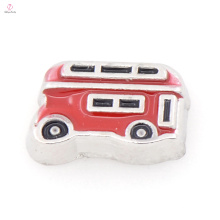 Encantos pendientes del autobús del vintage rojo del nuevo estilo, encantos flotantes redondos del locket